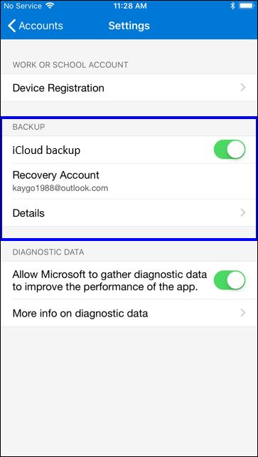 Microsoft Authenticator screenshot