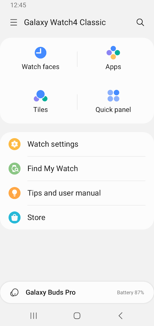 Galaxy Wearable (Samsung Gear) screenshot