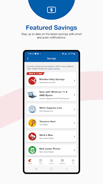 Costco Wholesale screenshot