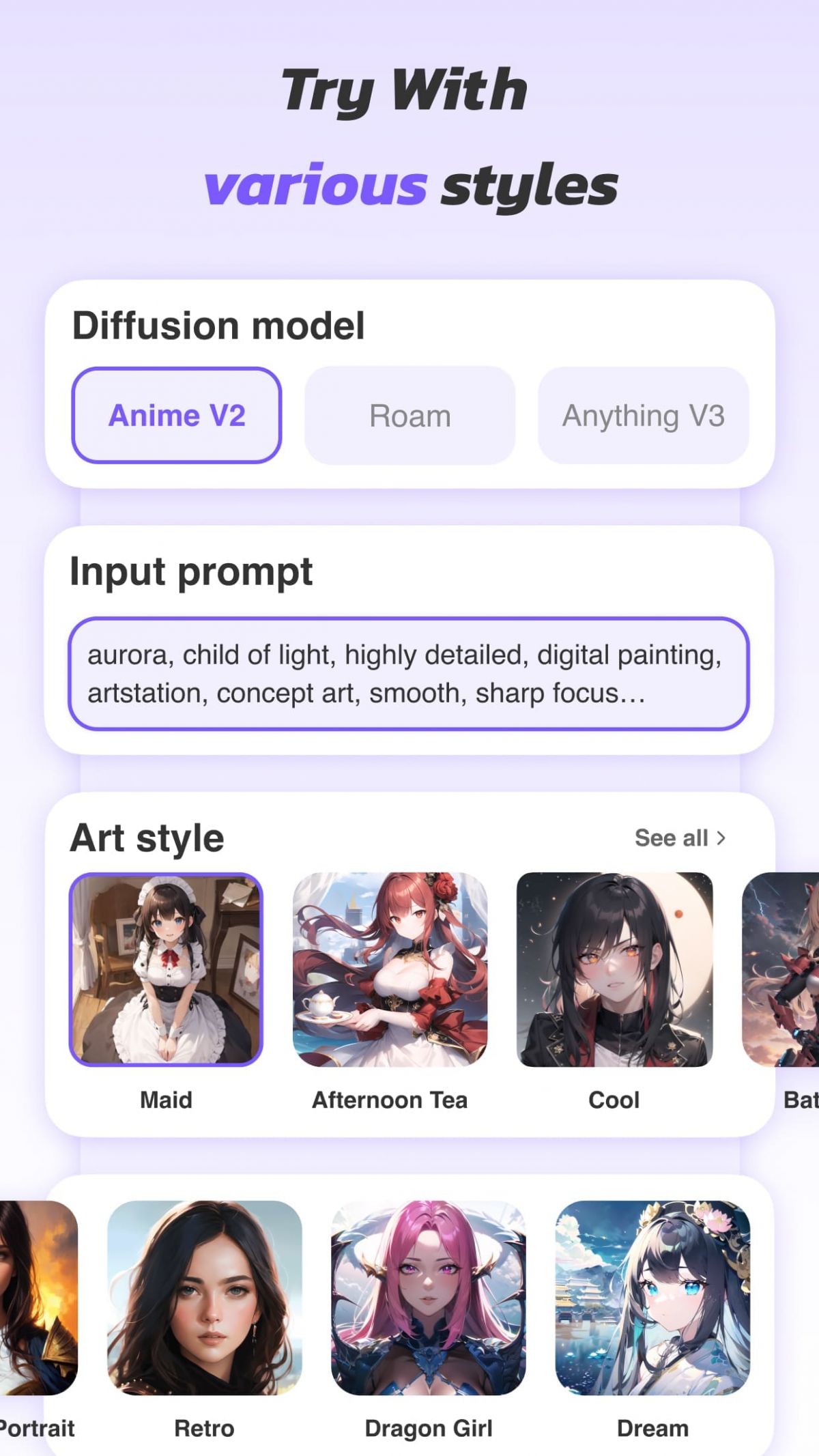 Anime Art - AI Art Generator screenshot