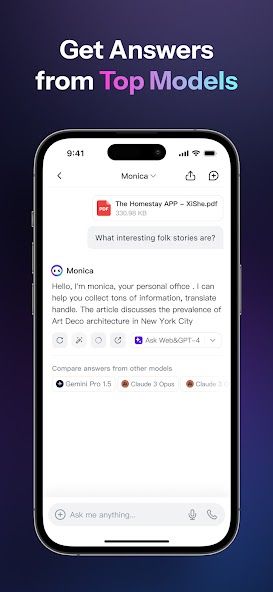 Monica AI: Deep Chat & Search screenshot