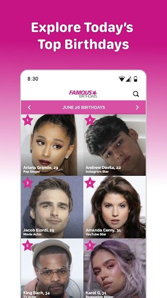 Famous Birthdays screenshot